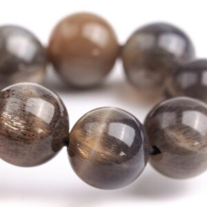 9mm Aventurescence Sunstone Hematite Inclusions Beads Brown Gray Bracelet Grade Aaaa Genuine Natural Round Gemstone 7" (124201h-299)