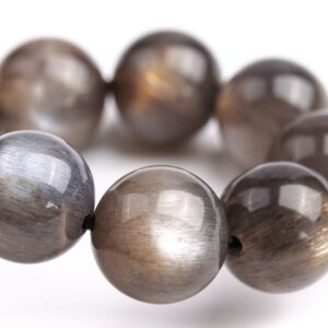 9mm Aventurescence Sunstone Hematite Inclusions Beads Brown Gray Bracelet Grade Aaaa Genuine Natural Round Gemstone 7" (124200h-299)