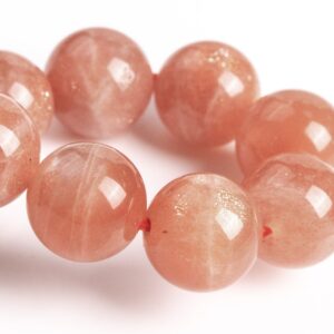 9mm Sunstone Beads Orange Bracelet Grade Aa+ Genuine Natural Round Gemstone 7" (123607h-80)