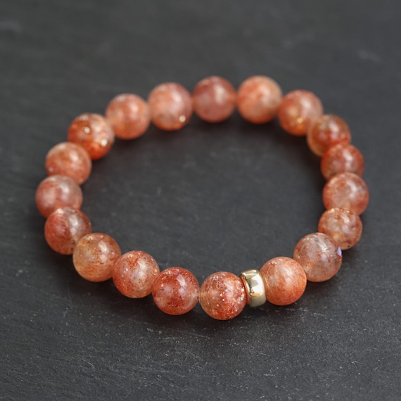 Aaaa+ Sunstone Bracelet 10mm | Genuine Sunstone Bracelet | Healing Bracelet Depression Confidence | Sunstone Solar Plexus Chakra