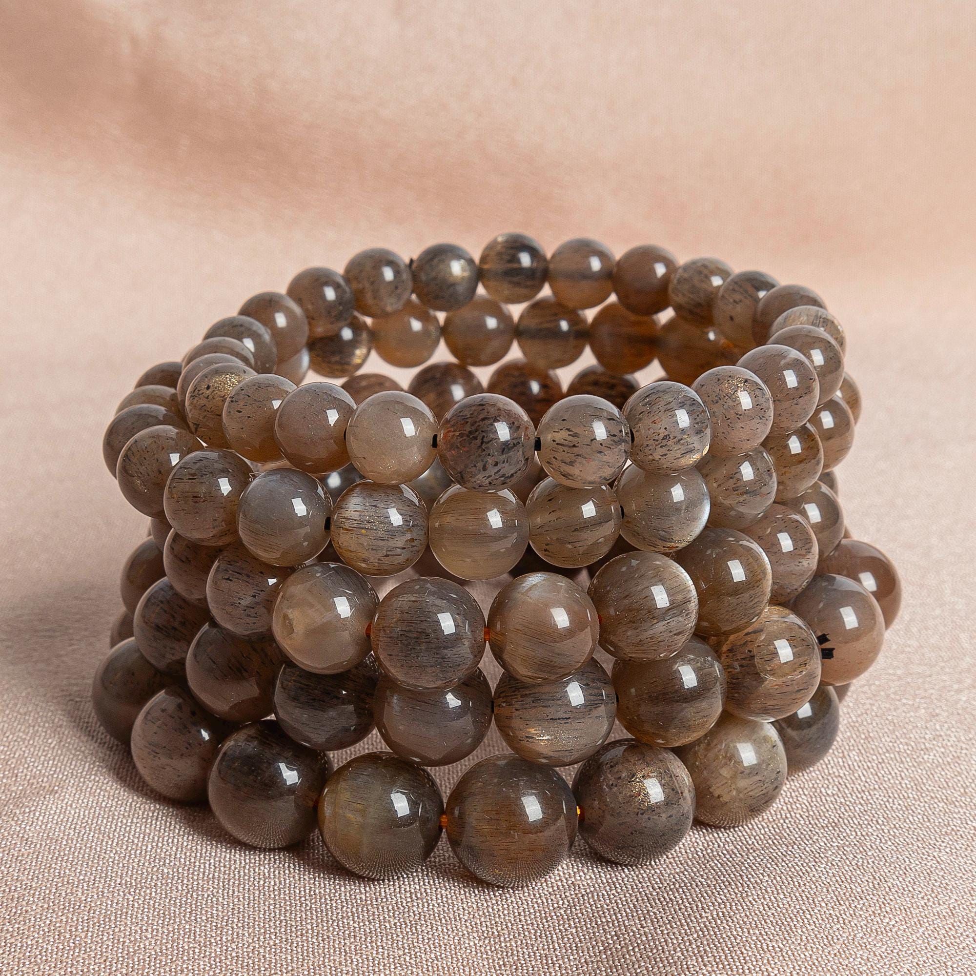 Aventurescence Sunstone Hematite Inclusions Beads 7"/7.5"/8" Bracelet Genuine Natural Round Gemstone Beads