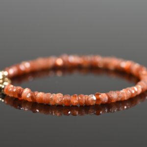 Sunstone Bracelet, Gemstone Bracelet, Handmade  Gemstone Jewelry, 4mm Sunstone Gemstone
