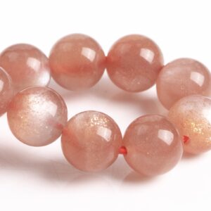 Only One 7-8mm Sunstone Beads Gray Orange Bracelet Grade Aaa Genuine Natural Round Gemstone 7" (123565h-71)