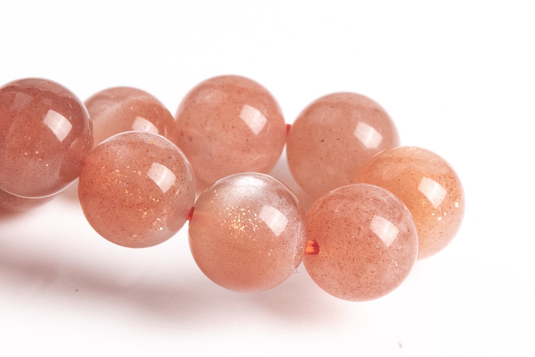 Only One 8mm Sunstone Beads Orange Bracelet Grade Aa Genuine Natural Round Gemstone 7" (123577h-71)