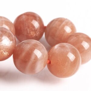 Only One 9-10mm Sunstone Beads Orange Bracelet Grade Aa Genuine Natural Round Gemstone 7" (123614h-80)