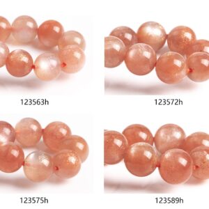 Tanzania Sunstone Beads 6.5"/7" Bracelet Genuine Natural Round Gemstone Beads