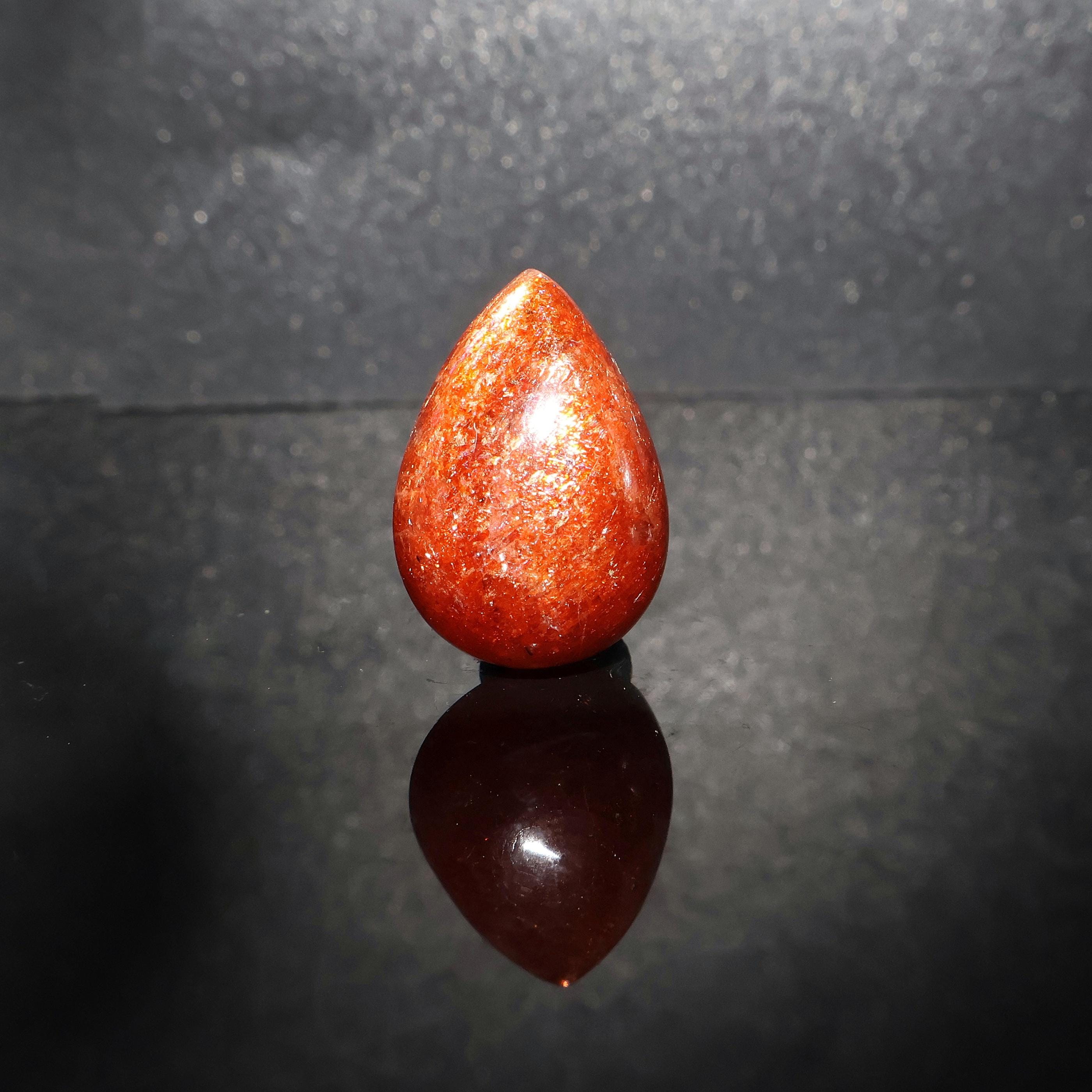 11.30 Carat, Natural Sunstone Cabochon, Flashy Fire Sunstone, Loose Gemstone, 18x12.50 Mm, Pear Shape