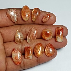 112 Sunstone Cabochons Lot, Loose Gemstones (78 Cts) 112 Sunstone Cabochons Lot, Loose Gemstones (78 Cts)