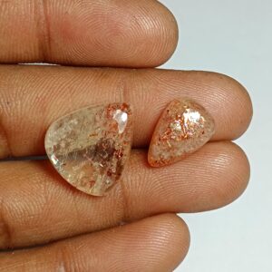 2 Sunstone Cabochons Lot, Loose Gemstones (18 Cts) 2 Sunstone Cabochons Lot, Loose Gemstones (18 Cts)