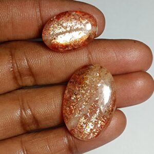 2 Sunstone Cabochons Lot, Loose Gemstones (36 Cts) 2 Sunstone Cabochons Lot, Loose Gemstones (36 Cts)