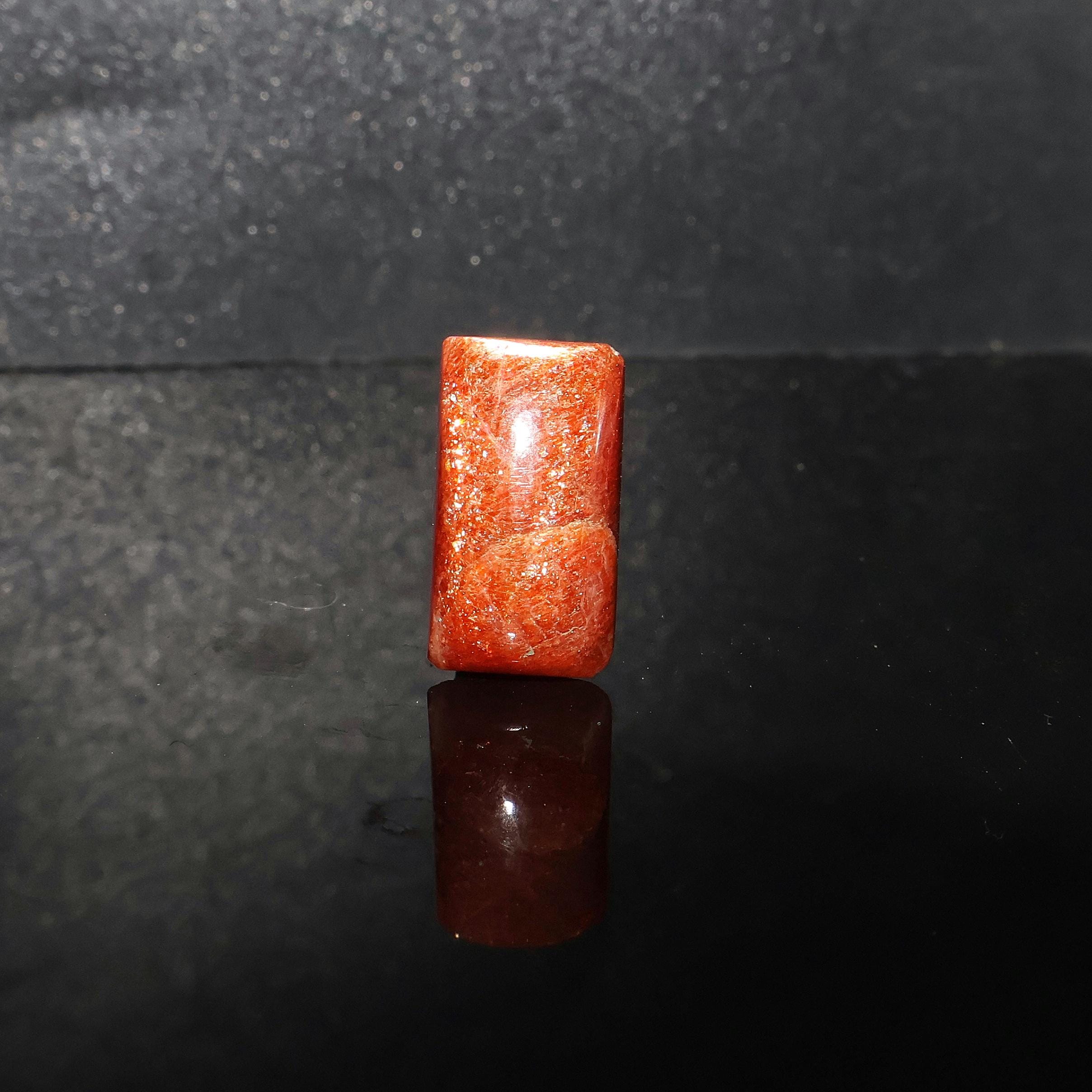 7.10 Carat, Natural Sunstone Cabochon, Flashy Fire Sunstone, Loose Gemstone, 16x9 Mm, Cushion Shape 7.10 Carat, Natural Sunstone Cabochon, Flashy Fire Sunstone, Loose Gemstone, 16x9 Mm, Cushion Shape