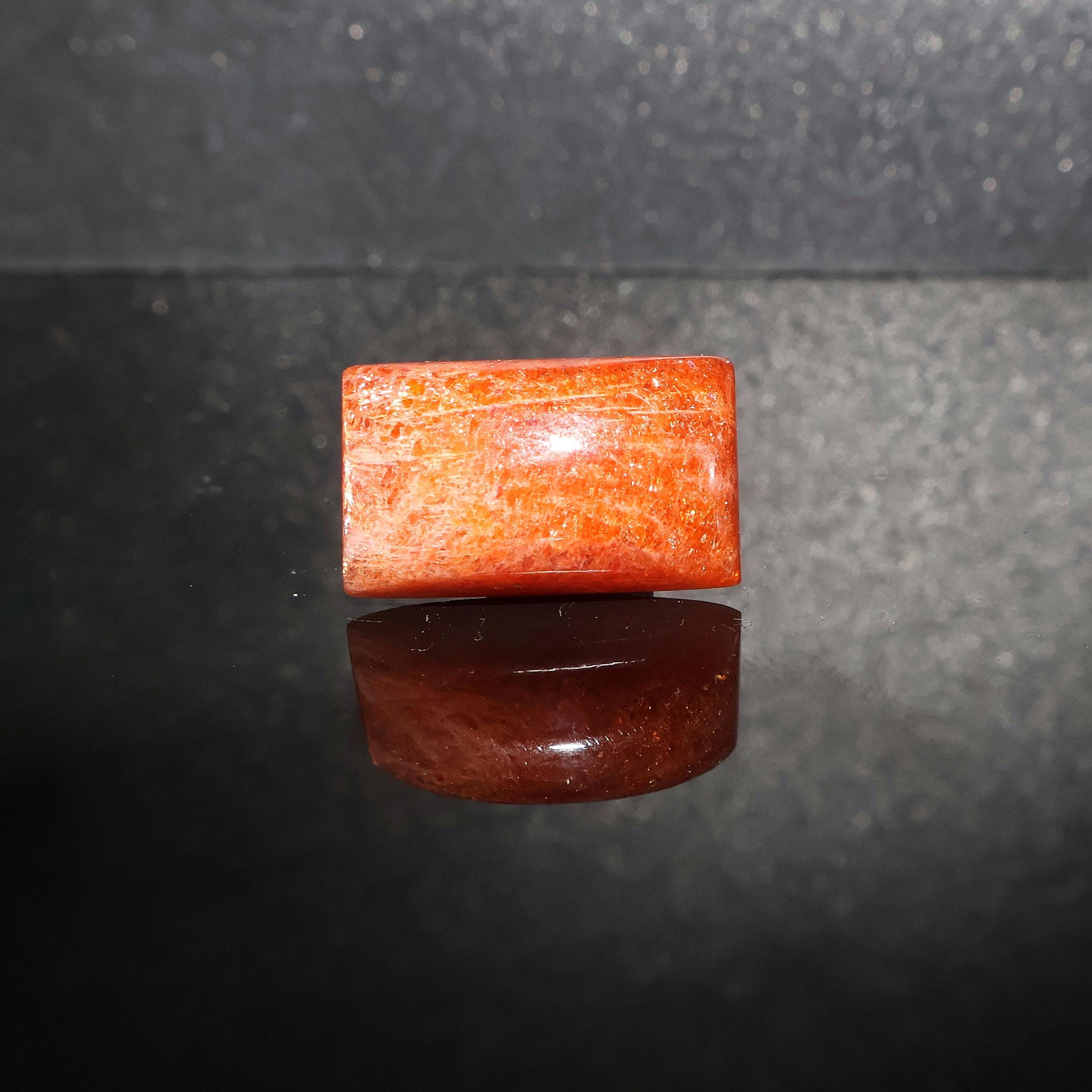 7.50 Carat, Natural Sunstone Cabochon, Flashy Fire Sunstone, Loose Gemstone, 15x9 Mm, Cushion Shape
