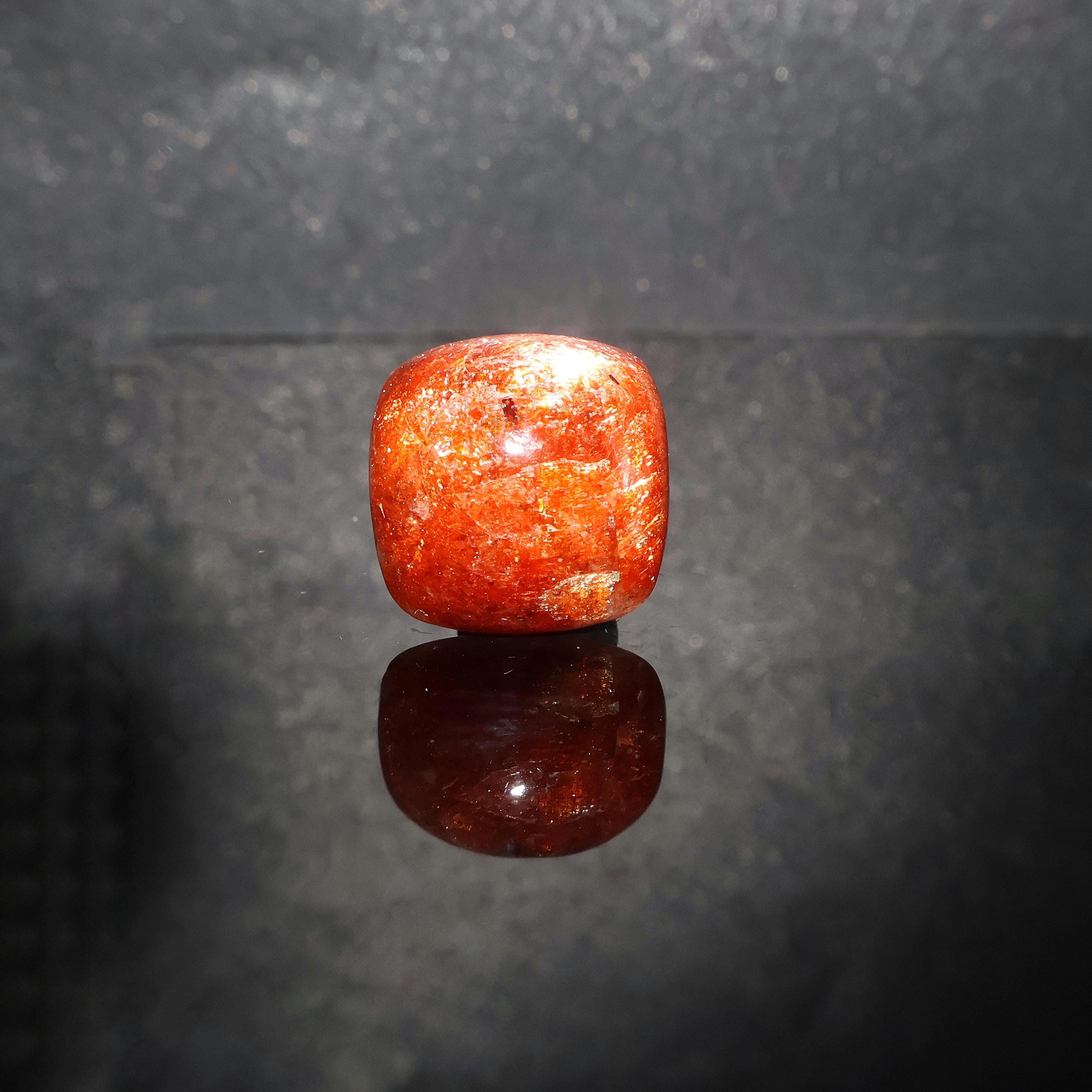 7.80 Carat, Natural Sunstone Cabochon, Flashy Fire Sunstone, Loose Gemstone, 13x13 Mm, Cushion Shape