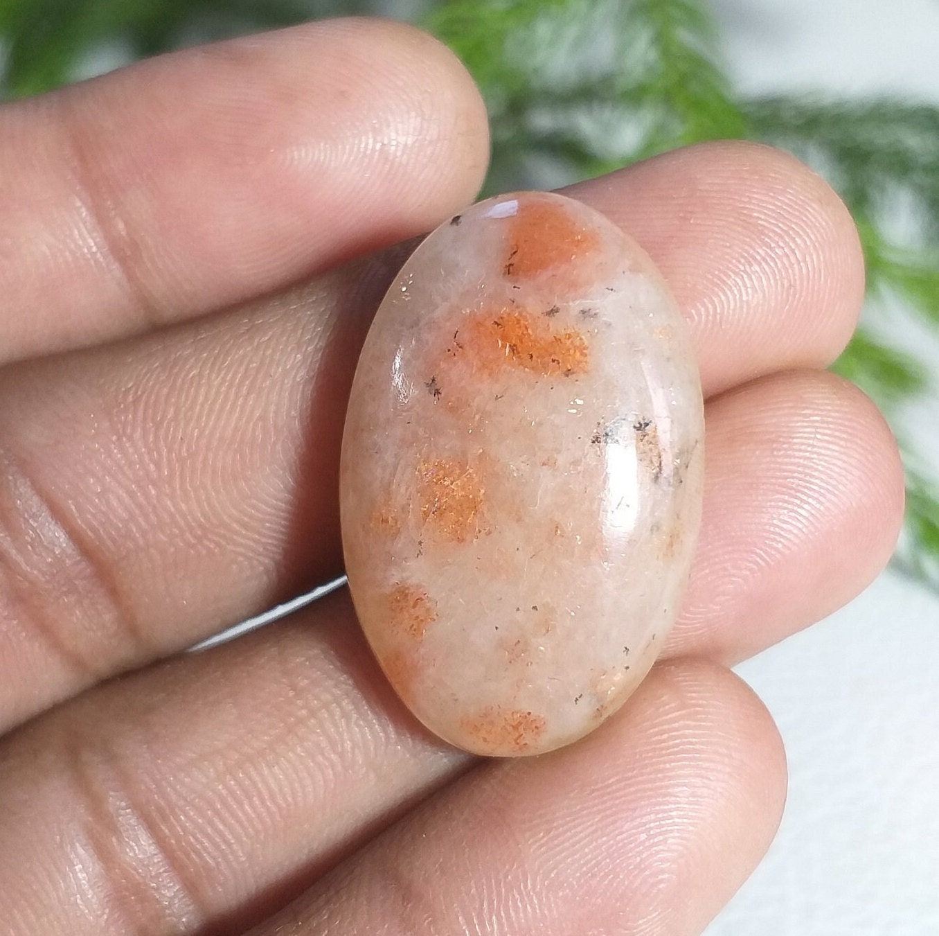 Aaa Sunstone Cabochon: Oval Gemstone Pendant (31x20x7 Mm, 35 Carat Aaa Sunstone Cabochon: Oval Gemstone Pendant (31x20x7 Mm, 35 Carat