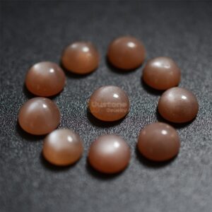 g0453 8pcs of 8mm Natural AAA sunstone gemstone round cabochon CAB flatback