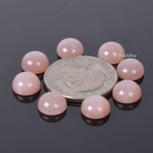 g0696 8pcs of 10mm Natural AAA sunstone gemstone round cabochon CAB flatback