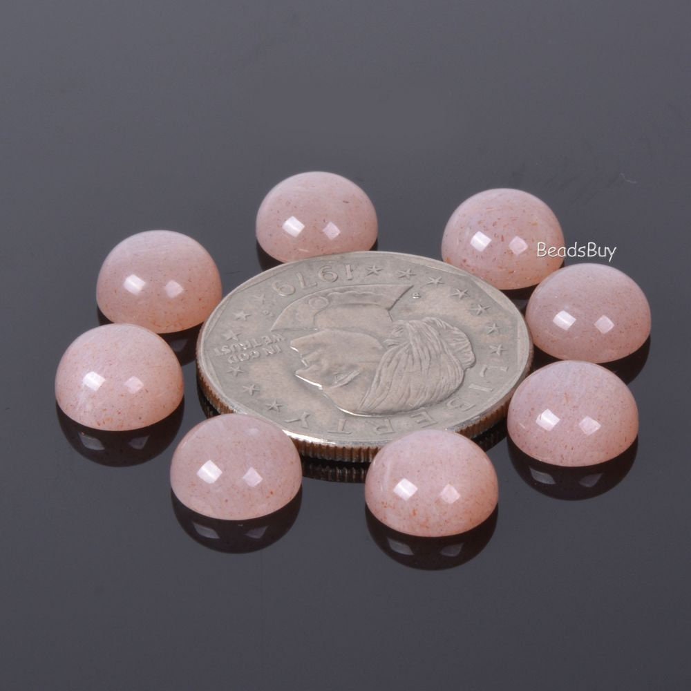 G0696 8pcs Of 10mm Natural Aaa Sunstone Gemstone Round Cabochon Cab Flatback G0696 8pcs Of 10mm Natural Aaa Sunstone Gemstone Round Cabochon Cab Flatback