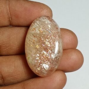 Handmade Red Sunstone Cabochon, Loose Gemstone (48cts. 33x20 Mm) Handmade Red Sunstone Cabochon, Loose Gemstone (48cts. 33x20 Mm)