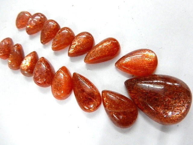 Sunstone Cabochon Pear Shape 97.5ct-size- 9x11-19x25mm Sunstone Cabochon Pear Shape 97.5ct-size- 9x11-19x25mm