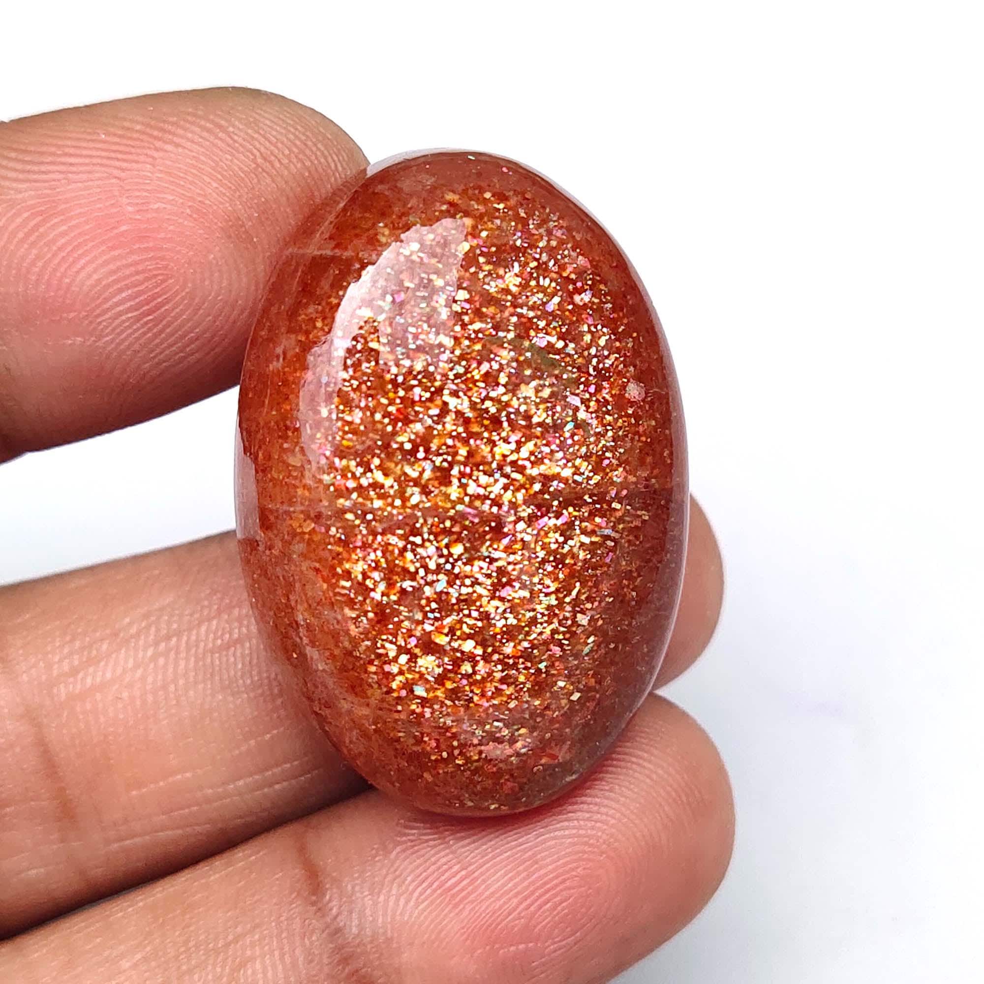 Sparkle Sunstone Cabochon. Rainbow Lattice Sunstone. Natural Orange Red Sunstone Gemstone. Oval Shape Sunstone For Jewelry. 78 Cts Mx-8259 Sparkle Sunstone Cabochon. Rainbow Lattice Sunstone. Natural Orange Red Sunstone Gemstone. Oval Shape Sunstone For Jewelry. 78 Cts Mx-8259