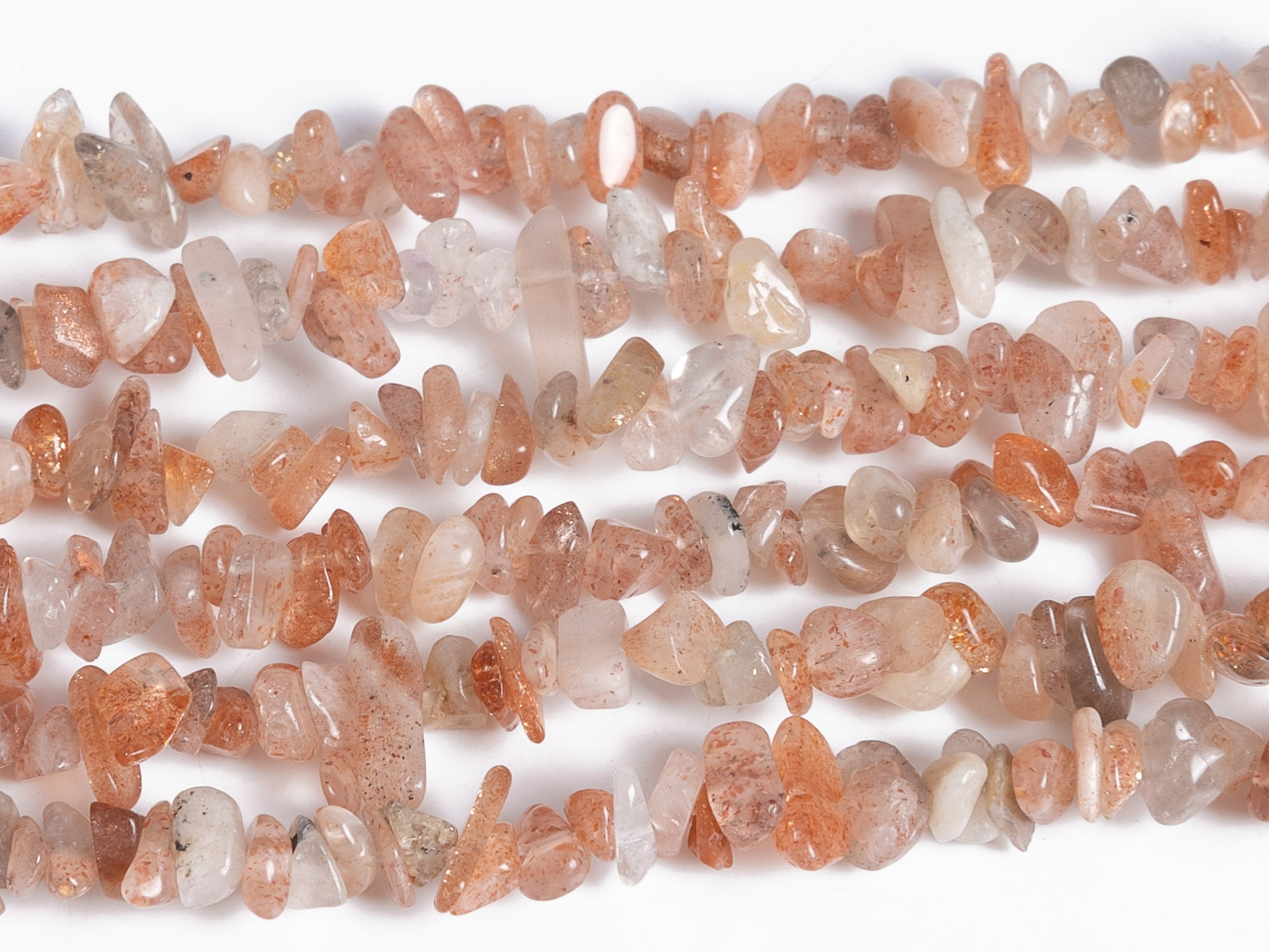 4-10mm Sunstone Beads Pebble Chips Grade Aa Genuine Natural Indian Gemstone Beads 15.5" Bulk Lot Options (108403)