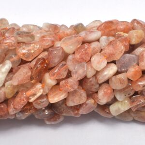 Sunstone, 6x8mm, Nugget Beads, 15.5 Inch, Full strand, Approx. 55-60 beads, Hole 1mm (418047002)