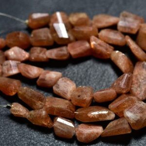 8 Inches,natural Finest Quality Sunstone Faceted Nugget Shape,size Is 9-20mm #743