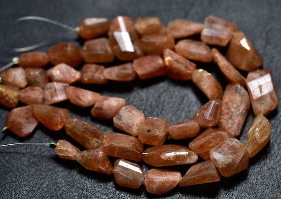 8 Inches,natural Finest Quality Sunstone Faceted Nugget Shape,size Is 9-20mm #743 8 Inches,natural Finest Quality Sunstone Faceted Nugget Shape,size Is 9-20mm #743