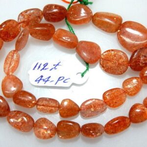 Honey Bee Brown Sunstone Beads: Elegant Gemstone Nuggets, 44 Pcs