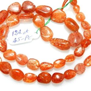 Honey Bee Brown Sunstone Beads: Elegant Gemstone Nuggets (45 Beads)