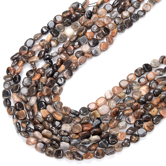 Natural Black Sunstone Gemstone 8-10mm Pebble Nugget Loose Beadsbulk Lot 1,2,6,12 And 50 (d468)