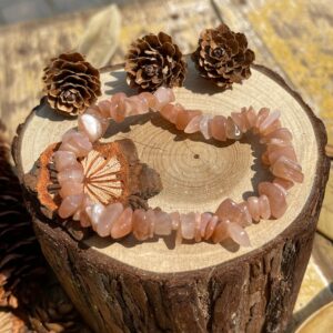 Natural Sunstone Chip Bracelet,healing Braclet,stretchy Chip Beads Bracelet,chip Stretchy String Bracelet.7.5 Inches Bracelet.