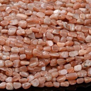 Natural Sunstone Gemstone 4-7mm Pebble Nugget Loose Beads (d414)