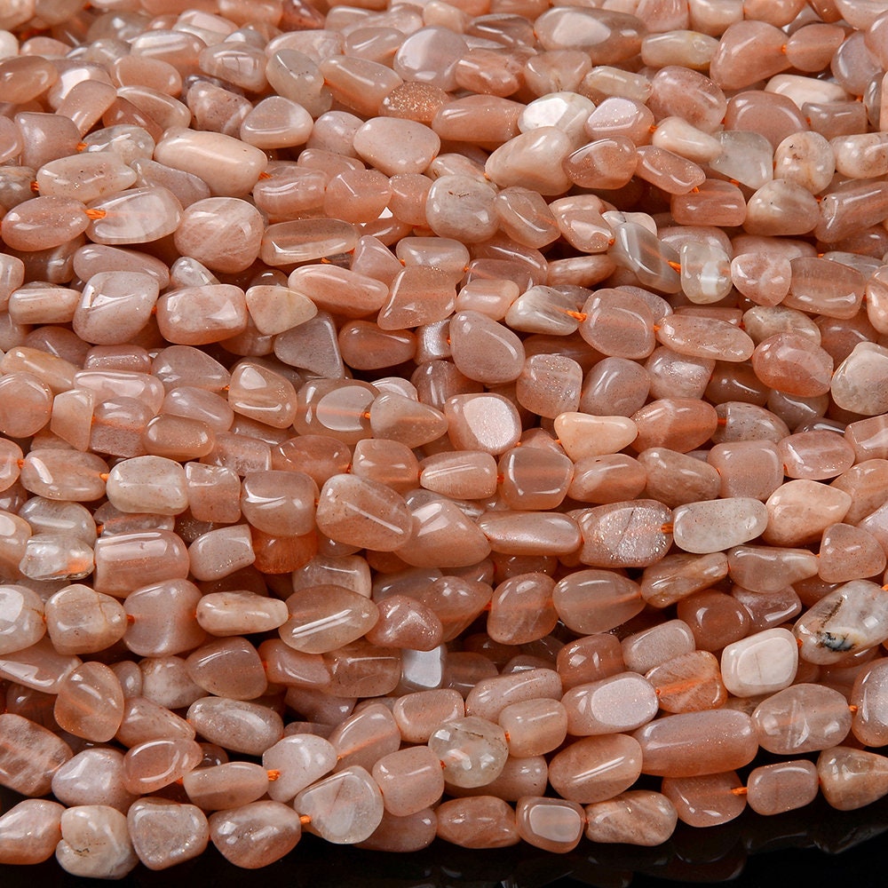 Natural Sunstone Gemstone 4-7mm Pebble Nugget Loose Beads (d414) Natural Sunstone Gemstone 4-7mm Pebble Nugget Loose Beads (d414)