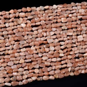 Natural Sunstone Gemstone 4-7MM Pebble Nugget Loose Beads (D414)