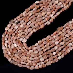 Natural Sunstone Gemstone 4-7mm Pebble Nugget Loose Beads Bulk Lot 1,2,6,12 And 50 (d414)