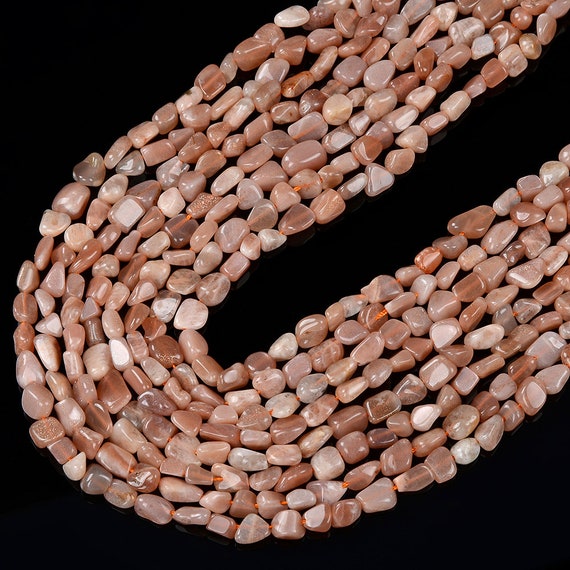 Natural Sunstone Gemstone 4-7mm Pebble Nugget Loose Beads Bulk Lot 1,2,6,12 And 50 (d414)