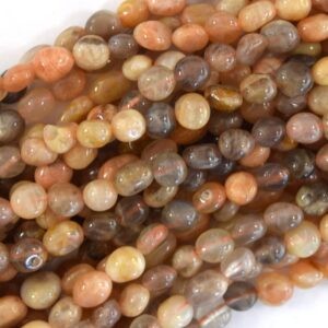 Natural Multicolor Sunstone Pebble Nugget Beads 15.5" Strand 6-8mm 8-10mm S1