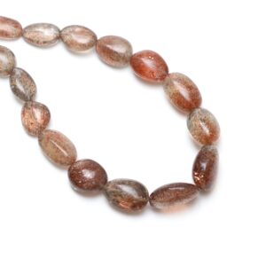 Orange Sunstone Smooth Tumble Beads, 9x11 mm to 15x19.5 mm, Orange Sunstone Tumble, Sunstone Jewelry Making Gemstone Beads, 20 Inch Strand