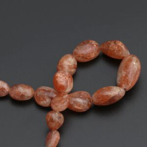 Sunstone Smooth Tumble Beads, 7x11 mm to 15x20 mm, Sunstone Jewelry Making Beads, Plain Sunstone Beads, 8 Inches Strand, Price Per Strand
