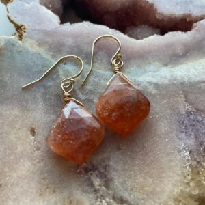 14k Gold Fill Sunstone Earrings: Boho Dangle Statement Jewelry 14k Gold Fill Sunstone Earrings: Boho Dangle Statement Jewelry
