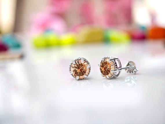 14k Gold Oregon Sunstone Earrings For Women Minimalist Sunstone Wedding Earrings Dainty Handmade Bridal Earrings Anniversary Gift Or Her