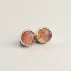 Sunstone 6mm Sterling Silver Stud Earrings Pair