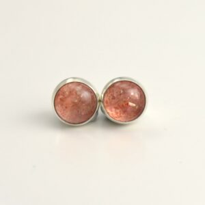 Sunstone 6mm Sterling Silver Stud Earrings Pair