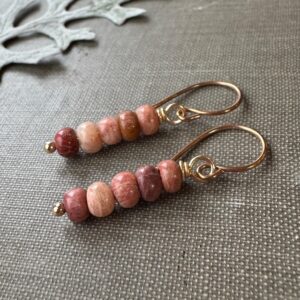 Sunstone Earrings, Bead Stack Earrings, Earth Tone Gemstone Earrings Sunstone Earrings, Bead Stack Earrings, Earth Tone Gemstone Earrings