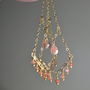 Genuine Oregon Sunstone Earrings In 14k Gold, Sterling Silver // Sunstone Chandelier // Long Sunstone Earrings // Bohochic Jewelry // Summer Genuine Oregon Sunstone Earrings In 14k Gold, Sterling Silver // Sunstone Chandelier // Long Sunstone Earrings // Bohochic Jewelry // Summer