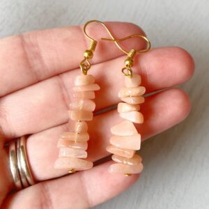 Handcrafted Sunstone Earrings Gold, Crystal Drop Earrings Silver, Orange Crystal Dangle Earrings, Healing Crystal Earrings For Women Handcrafted Sunstone Earrings Gold, Crystal Drop Earrings Silver, Orange Crystal Dangle Earrings, Healing Crystal Earrings For Women