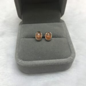Natural 7x8mm Oval Orange Sunstone Genuine Gemstone Stud Earrings---1 Pair (2pcs) Natural 7x8mm Oval Orange Sunstone Genuine Gemstone Stud Earrings---1 Pair (2pcs)