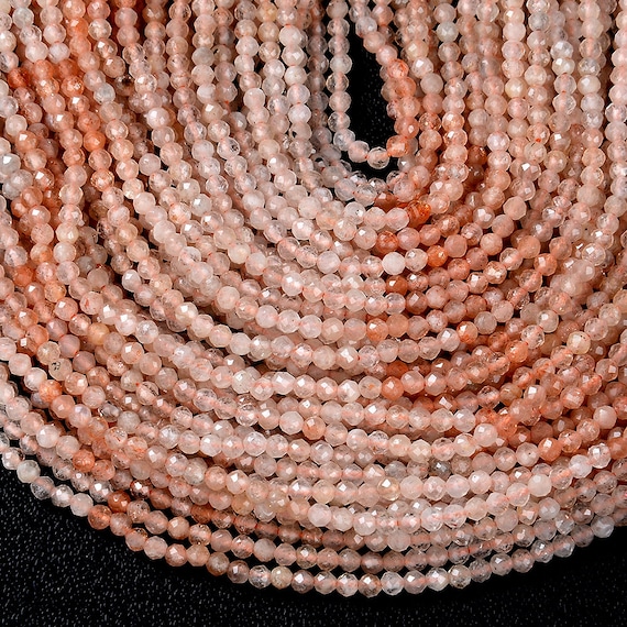 2mm Natural Arusha Sunstone Gemstone Grade Aaa Micro Faceted Round Beads 15 Inch Full Strand Bulk Lot 1,2,6,12 And 50 (80009338-p26)