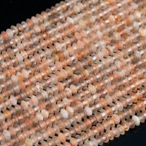 3x2mm Sunstone Beads Grade Aa Genuine Natural Gemstone Full Strand Faceted Rondelle Loose Beads 15" Bulk Lot Options (111769-3406)